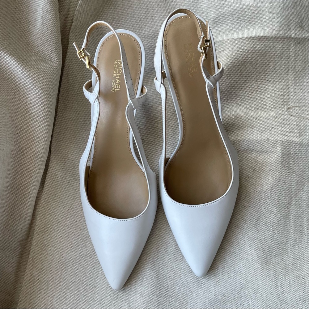 Michael Kors White Slingback Heels SIZE 11